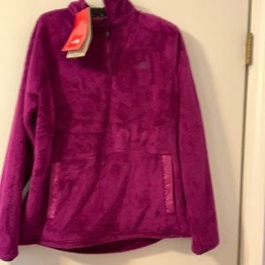 North face pullover NWT premier purple plush zip neck